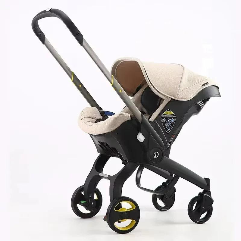 Selius Kinderwagen 3-in-1 - Lichtgewicht en opvouwbare reiskinderwagen in khaki