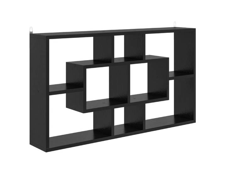 YWJ Étagère murale décorative étagère pour livres et CDs avec 8 cubes 85 x 14 5 x 47 5 cm noire