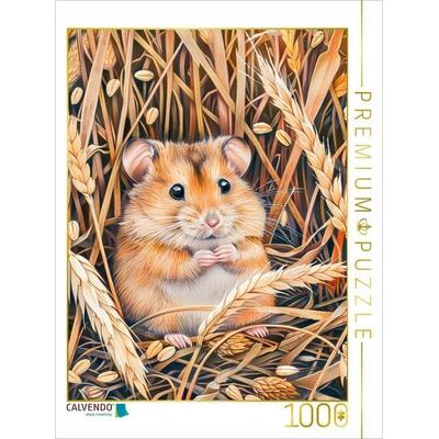 CALVENDO Puzzle Feldhamster im Getreidefeld | 1000 Teile Lege-Größe 64x48cm Foto-Puzzle für glückliche Stunden