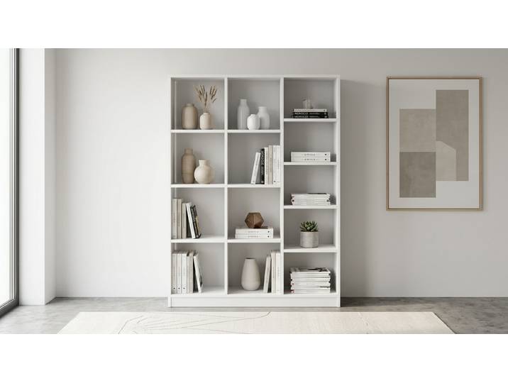 Bibliothèque blanche en décor MDF MDF mélaminé MDF Blanc mat
