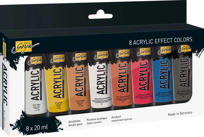 Kreul "Solo goya" Acrylfarben-Set, metallic, 8 Farben, 20 ml in der Tube