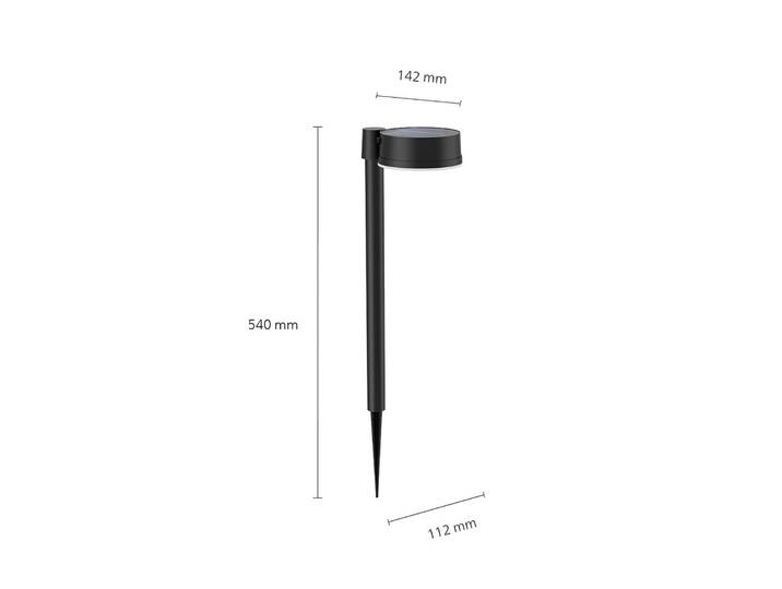Philips LED-Solar-Erdspießleuchte Vynce, Ø Kopf 11,2 cm Vynce, schwarz, Kunststoff, Modern,
