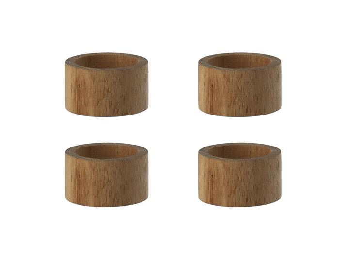 Scandi Living Ronds de serviette Hollow Ø5 cm 4 pièces Acacia