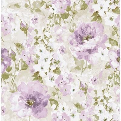 Seabrook Designs Malen Floral Bunches Unpasted Wallpaper