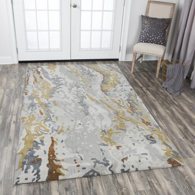 Alora Decor Lapis Art Splashed Hand-tufted Wool Blend Rug