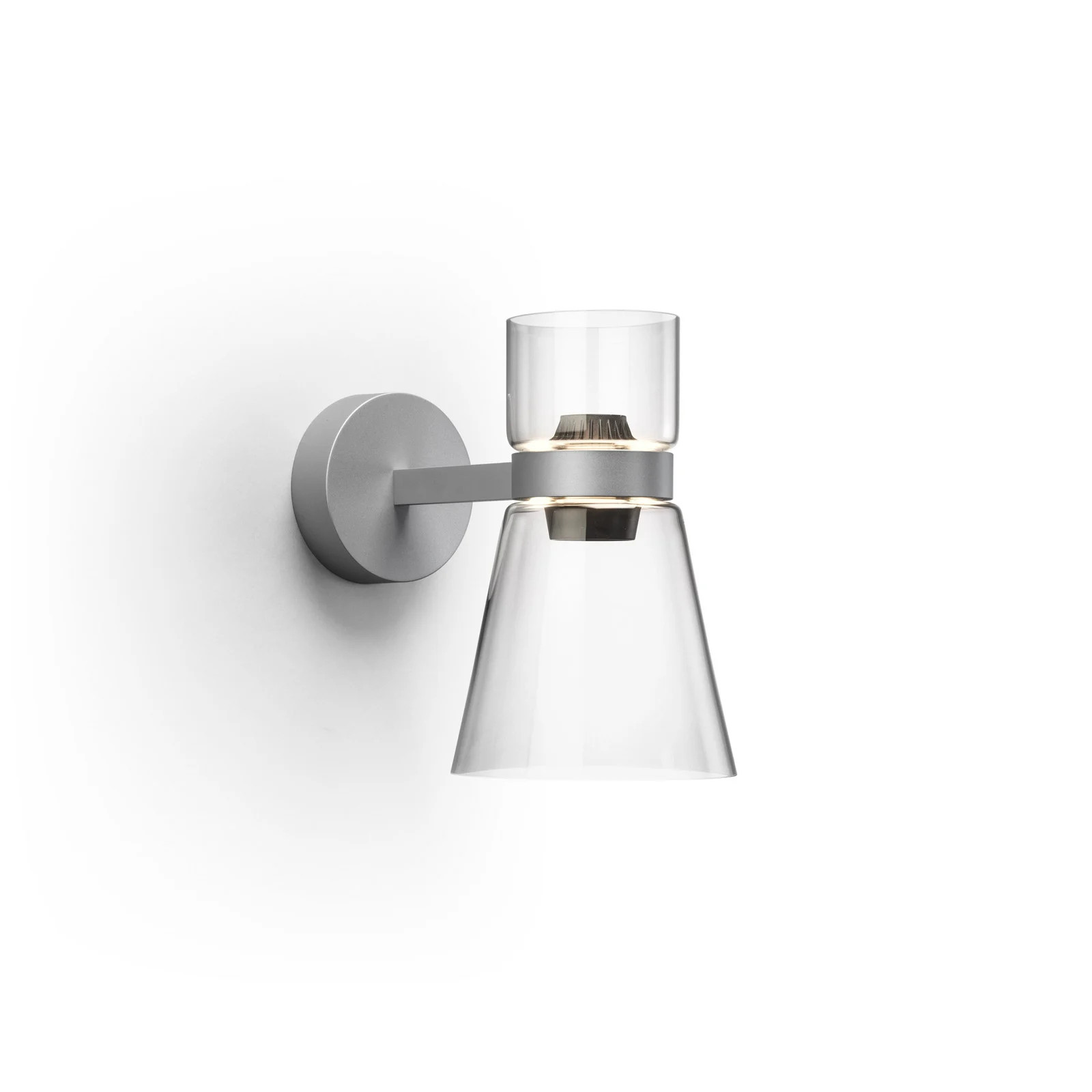 Flos Nocturne Cone LED wandlamp, zilver, glas en aluminium, dimbaar