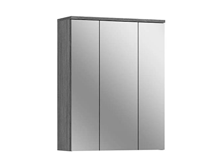 xonox.home - Spiegelschrank Blake 60x77x21 cm in Rauchsilber und Spiegelglas - Badezimmerkombination Badmöbel Badset - schöner Blickfang funktional einfache Montage