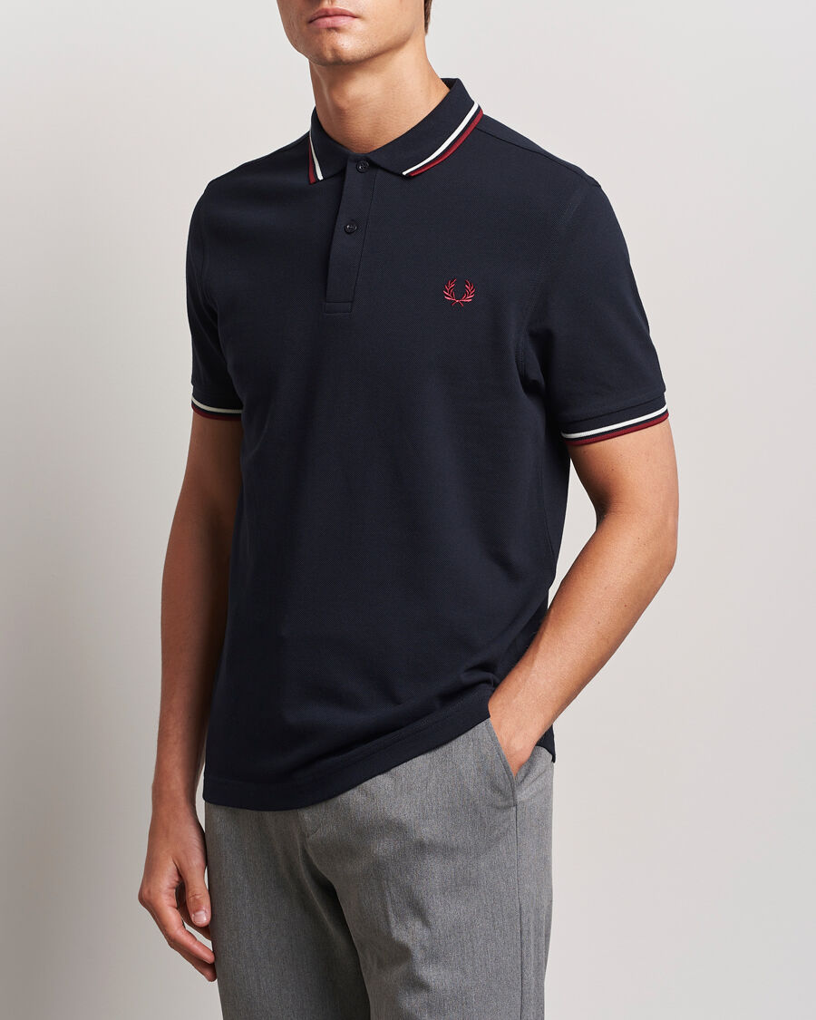 Fred Perry Twin Tipped Polo Shirt Navy men L Blå