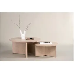 Ebuy24, Couchtisch + Beistelltisch, Saltö Couchtisch Set mit 2 Whitewash. (65 x 65 x 33 cm)