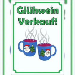 HB-Druck Glühwein Werbeaufkleber Aufkleber Hochkant A3 (297x420mm)
