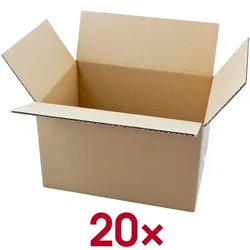 Nestler Wellpapp-Faltkartons 22,5/31,5/19,7 cm 20 Stück braun, 22.5x19.7x31.5 cm
