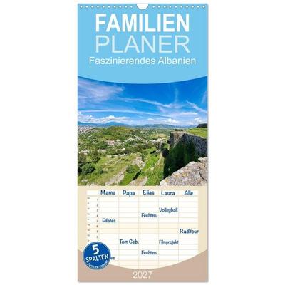 Familienplaner 2027 - Faszinierendes Albanien mit 5 Spalten (Wandkalender, 21 x 45 cm) CALVENDO