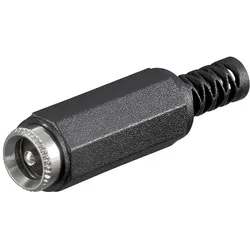 DC-Kupplung für Hohlstecker 5,5x2,1mm mit Knickschutz - Lötmontage