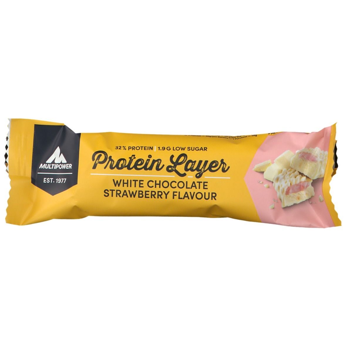 Multipower Protein Layer White Chocolate Strawberry 50 g Riegel