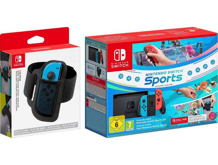 Nintendo Switch Konsole Switch Sports Set inkl. Spiel & Beingurt (Bundle)