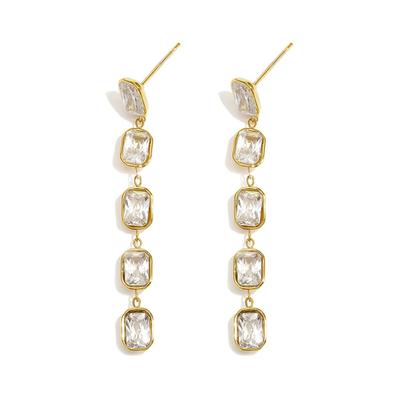 Paar Ohrhänger ADELIA´S "Ohrringe Ohrhänger mit geometrischem Design aus Edelstahl", Damen, Gr. Damen, Edelstahl, gold (weiß), Ohrringe