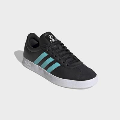Sneaker ADIDAS PERFORMANCE "VL COURT MER", Herren, Gr. 44, schwarz (core schwarz, semi mint rush, ftwr weiß), Leder, Synthetik, Schuhe Sneaker, Mercedes AMG Motorsport