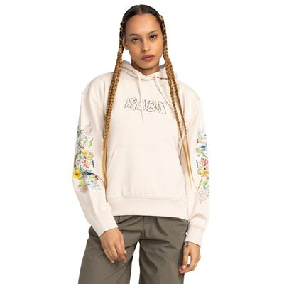 Hoodie ELEMENT "Party Flower", Damen, Gr. XS, beige (oat milk), Obermaterial: 70% Baumwolle, 30% Baumwolle., Sweatshirts Hoodie