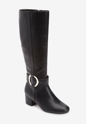 Women's The Vale Tall Wide Calf Boot By Comfortview by Comfortview in Black (Size 11 M)