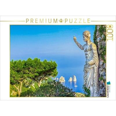 CALVENDO Puzzle Kaiser Augustus mit Blick auf die Fariglioni Felsen | 1000 Teile Lege-Größe 64x48cm Foto-Puzzle für glückliche Stunden
