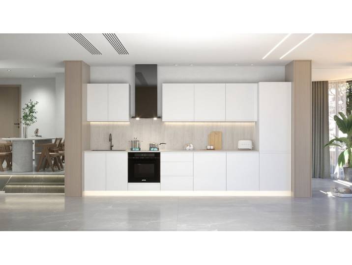 ROYAL24_MARKT Küchenzeile Velmora KÜ-AS-008 – 380 cm – Moderne Küchenzeile ohne Arbeitsplatte, (Komplett Set), Zeitlos - Exklusiv - Top Qualität