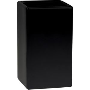 Spirella Zahnputzbecher Quadro, schwarz matt, aus Keramik, 6,5 x 10,5 cm, 200 ml