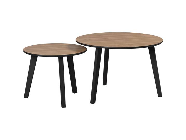 Beistelltisch 2er-Set Montecito Eiche furniert Holzwerkstoff B 70 H 45 cm