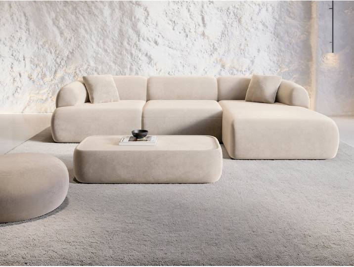 Sofa Dreams Ecksofa Stoff Ecksofa Monteluna L-Form, Ecksofa, L-Form, Zeitloser Look in L-Form, 2 Zierkissen inklusive