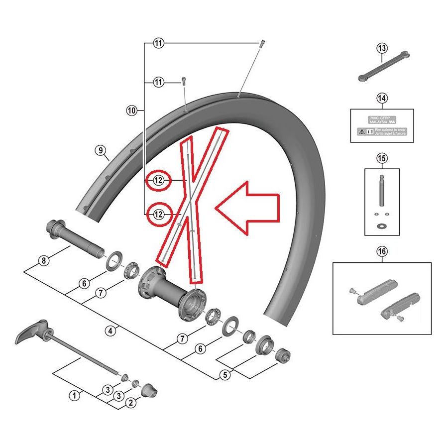 Shimano Speiche WH-R9200 VR (39191578)