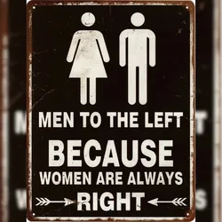 Moritz Deko Blechschild Men Left Women Always Right Geschenk-Idee aus Metall Vintage-Design zur Dekoration