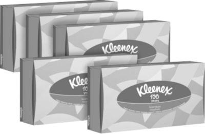 Kosmetiktücher Kleenex® 8815, 2-lagig, weich und saugstark, 100 % Frischfaser aus FSC®-zertifiziertem Holz, weiß, 5 Boxen mit jeweils 100 Tüchern