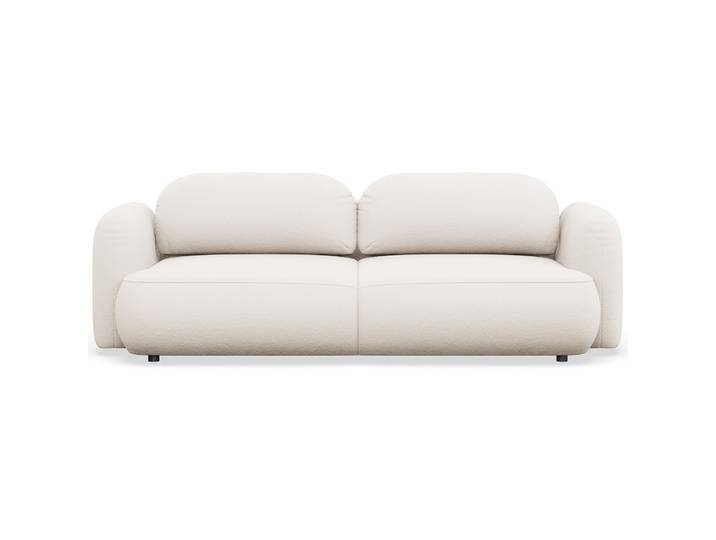 Drei-Sitzer ausklappbares Sofa Tvoya in cremefarbenem Chenille