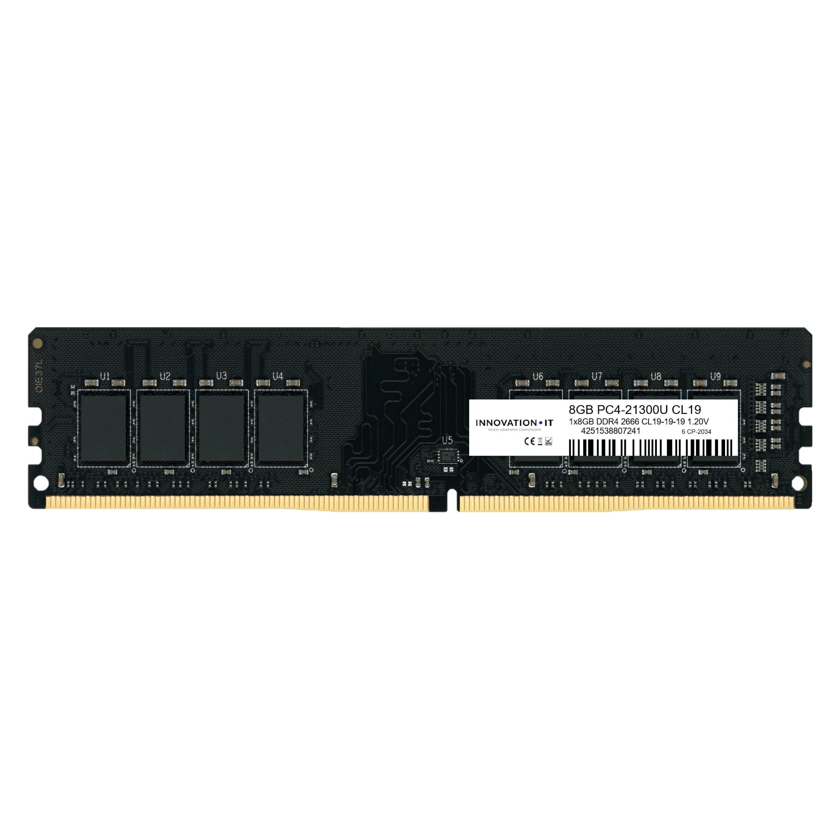 Innovation IT Black 8GB DDR4 2666MHZ DIMM (1 x 8GB, 2666 MHz, DDR4-RAM, DIMM) (4251538807241)