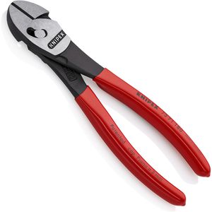 Knipex Seitenschneider 7371180 TwinForce, Kraft-Seitenschneider, 180 mm, poliert, kunststoffüberzogene Griffe