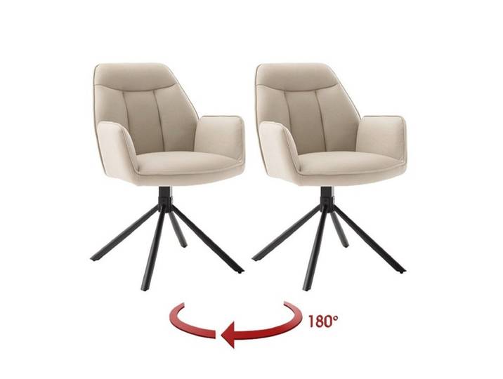 freiraum Armlehnstuhl RAFAELA, (2er-Set) drehbar, Bezug creme - 62x89x64cm (BxHxT)