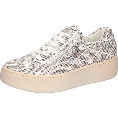 Plateausneaker WALDLÄUFER, Damen, Gr. 6, Textil, beige (beige, leo), gemustert, Schuhe Plateausneaker, Schnürschuh, Halbschuh, Freizeitsneaker in trendiger Optik