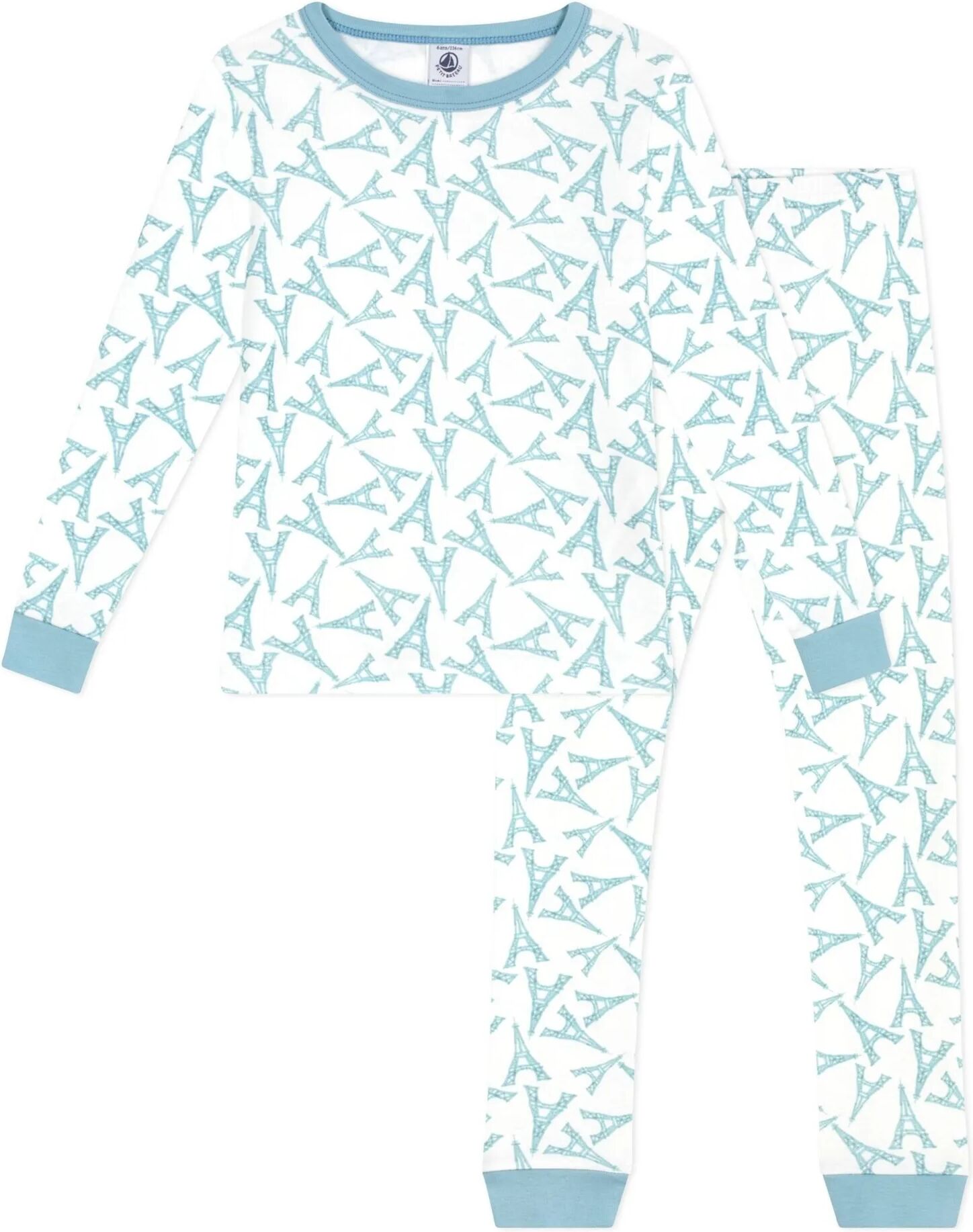Petit Bateau Pyjama Ajusté Tour Eiffel Blanc 3 ans