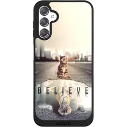Nivocase Handyhülle für Samsung Galaxy A14 5G Hülle NIVOpure Case Schwarz Motivation Tiere Tiger (Samsung Galaxy A14 5G), Smartphone Hülle, Schwarz