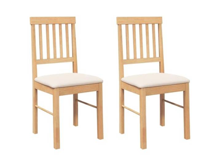 Coespram 2er Set Esszimmerstühle Massivholz Gummibaum mit Kissen Ergonomische Küchenstühle aus Naturholz mit bequemer Polsterung für Esszimmer und Wohnzimmer.