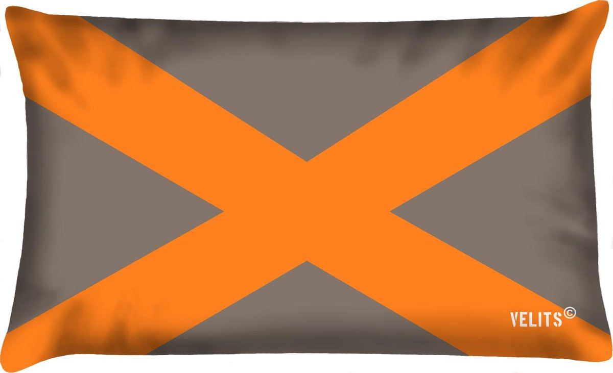 Velits Buitenkussen La Dolce Vita Oranje Grijsbruin Waterafstotend Cross