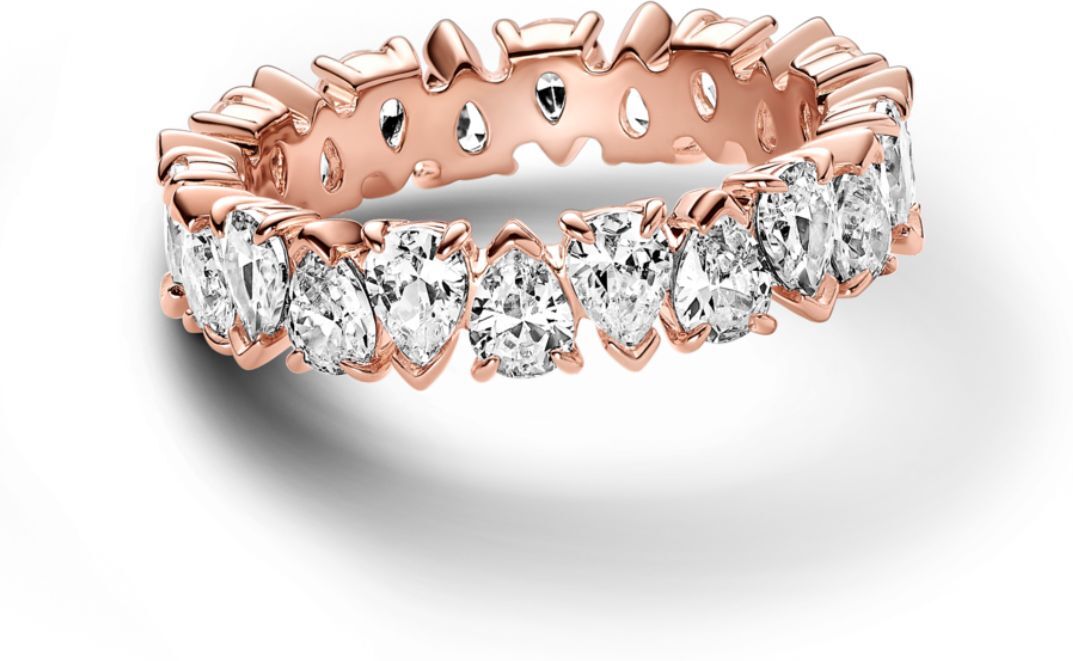 Pandora Timeless Alternative Sparkling Band sormus, ruusukullattu, 183021C01