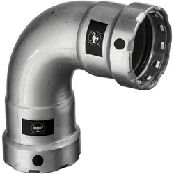 Viega, Rohrverbindungstechnik, Megapress Biegung 90° 1 1/4" aus unlegiertem Stahl mit Zink/Nickel-Beschichtung, Hülse/Sockel