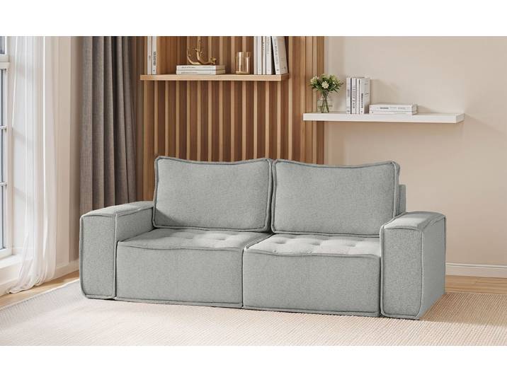 yourhouse24 2-Sitzer BOHO aus Chenille (Alpine / Raven) – Kompaktes Lounge-Sofa