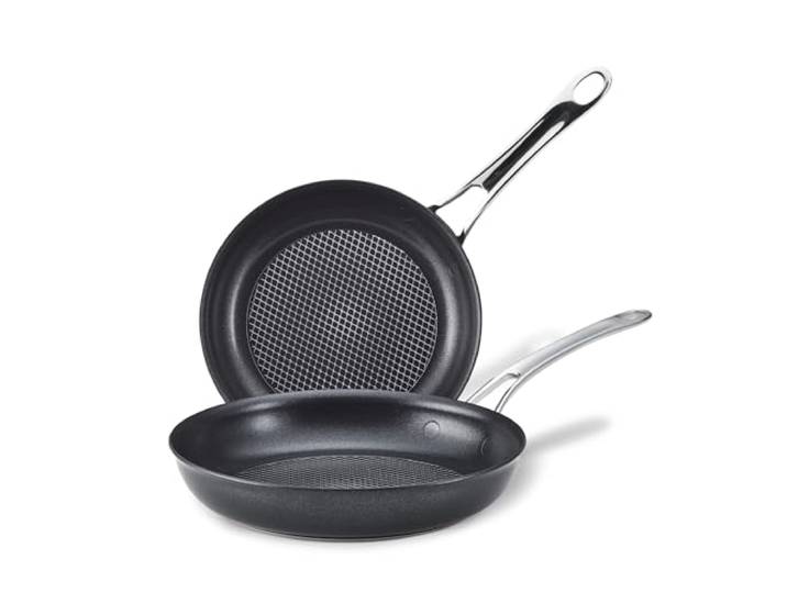 Anolon X Aluminium-Kochgeschirr-Set, antihaftbeschichtet, 21,6 cm und 25,4 cm, Dunkelgrau