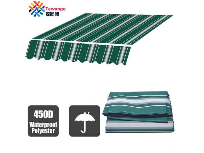 Auvent rétractable de remplacement, tissu imperméable, abri de pont, voile d'ombrage, mode, rayures, 12x10