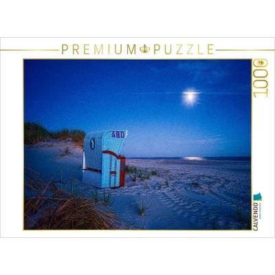 CALVENDO Puzzle Einsamer Strandkorb | 1000 Teile Lege-Größe 64 × 48 cm Foto-Puzzle für glückliche Stunden