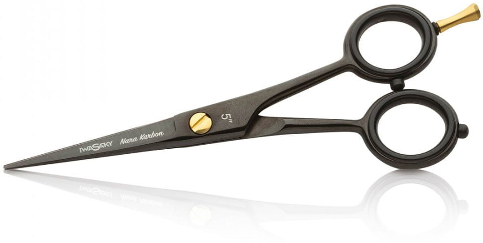 Forbici per capelli da taglio parrucchiere Acciaio giapponese 430 Iwasaki Nara Karbon 5"