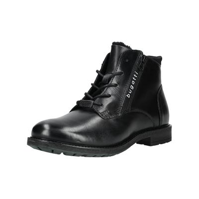 Schnürstiefelette BUGATTI "bugatti Stiefelette Nappaleder", Herren, Gr. 40, schwarz, Nappaleder, Schuhe Schnürstiefelette