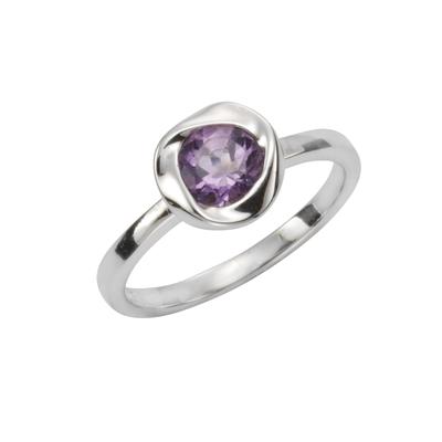Fingerring CELESTA "925/- Sterling Silber glanz Amethyst lila" Gr. 18, weiß, Fingerringe, Damen, 056 (17,8), Silber 925 (Sterlingsilber), Fingerring