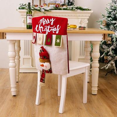 Snug & Styled Christmas Cartoon Doll Chair Cover Festive Furniture Decoration snowman